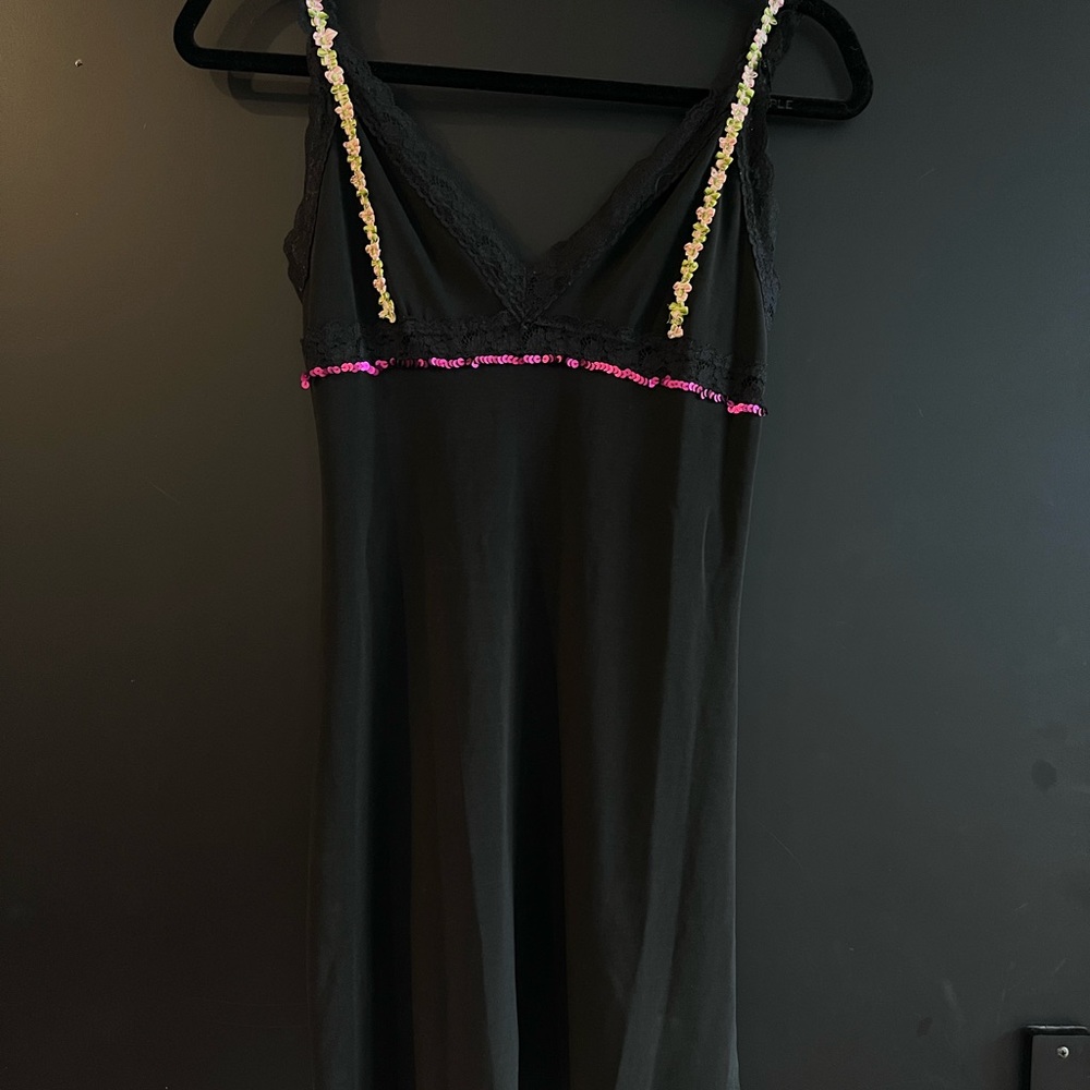 Vintage Dolce & Gabanna slip dress with flowers and sequins